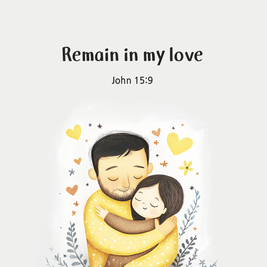 Today's Bible verse card John 15:9 scripture image