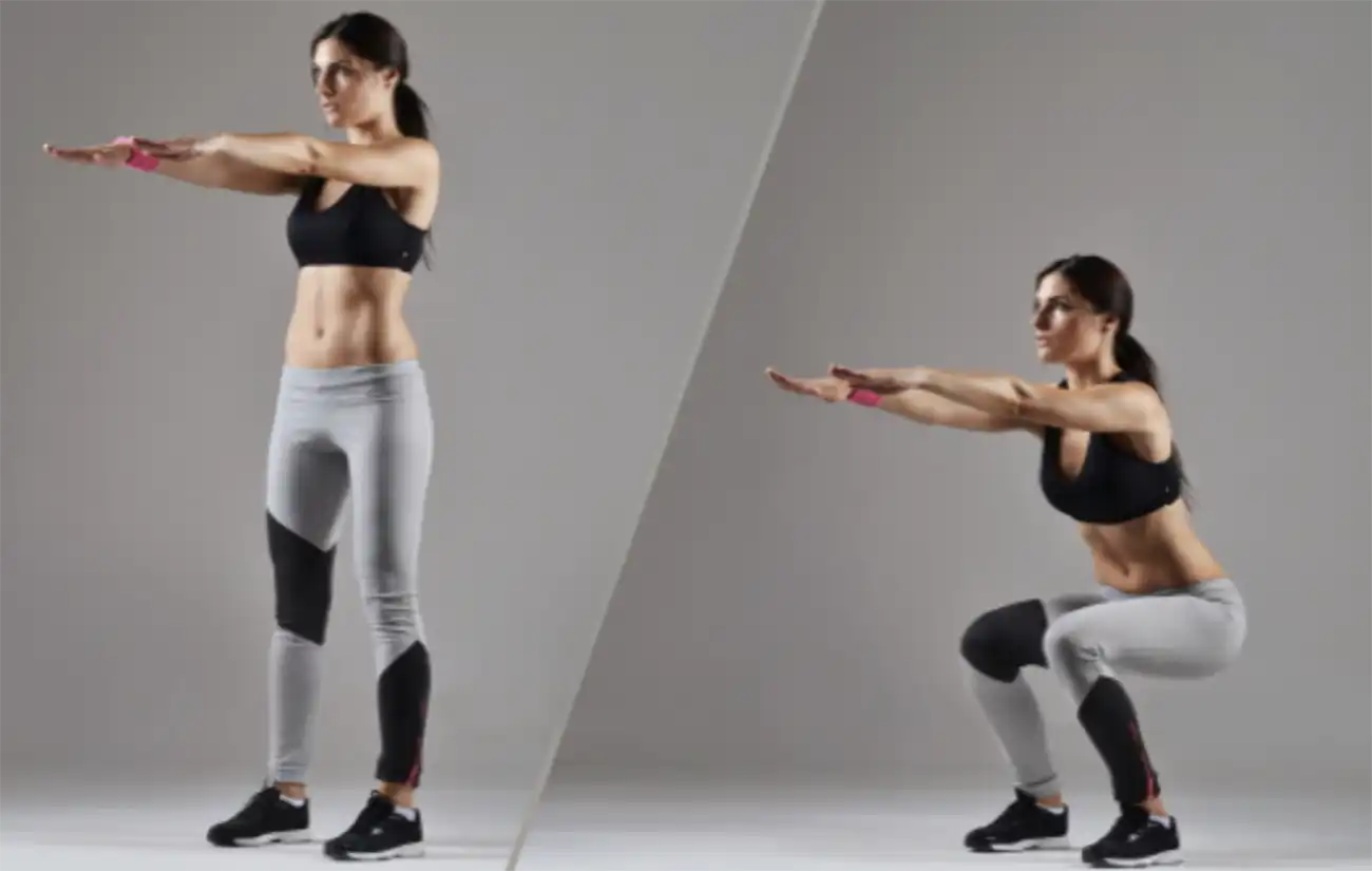 스쿼트업-스쿼트다운-자세-여자