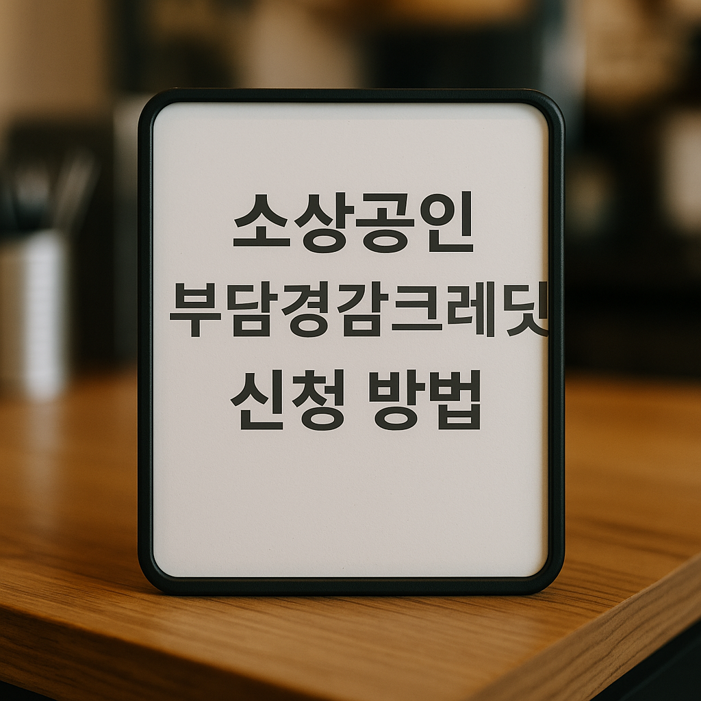 소상공인 부담경감크레딧 신청 방법