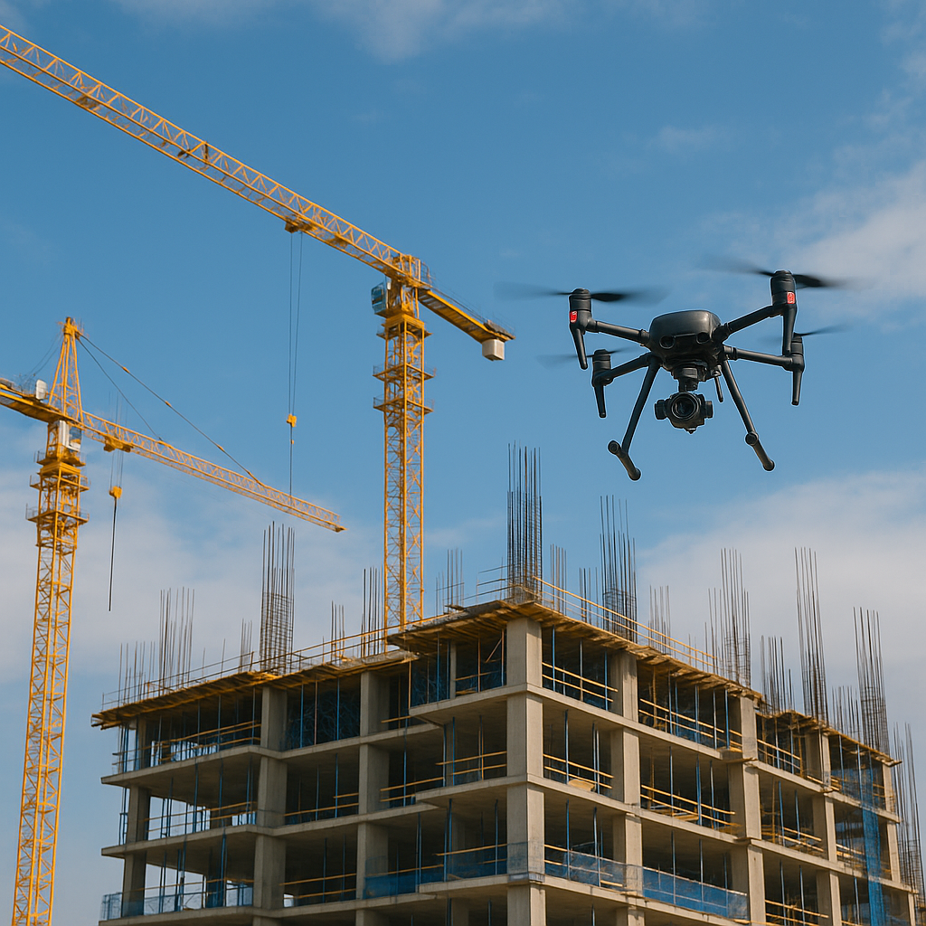 드론 건설 현장 이미지