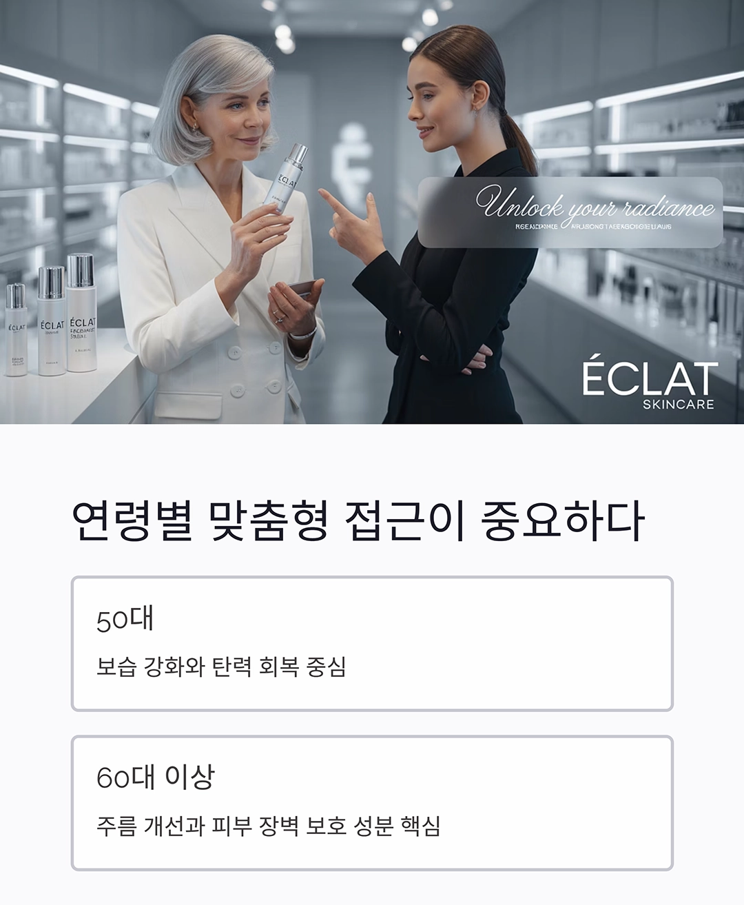 60대를 40대로, 다운에이징 화장품의 비밀 공개