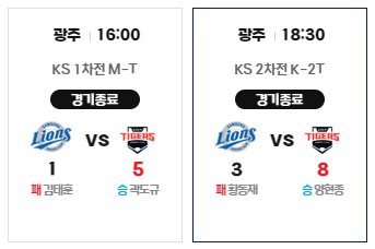 1-2차전 경기결과