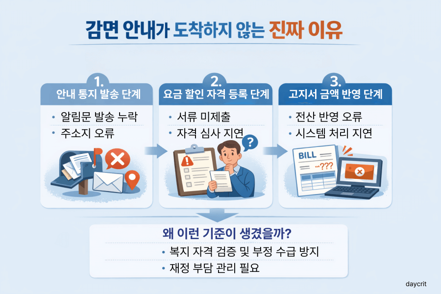 감면 안내가 도착하지 않는 진짜 이유