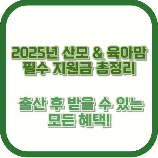 2025년 산모 &amp; 육아맘 필수 지원금 총정리 ❘ 출산 후 받을 수 있는 모든 혜택!