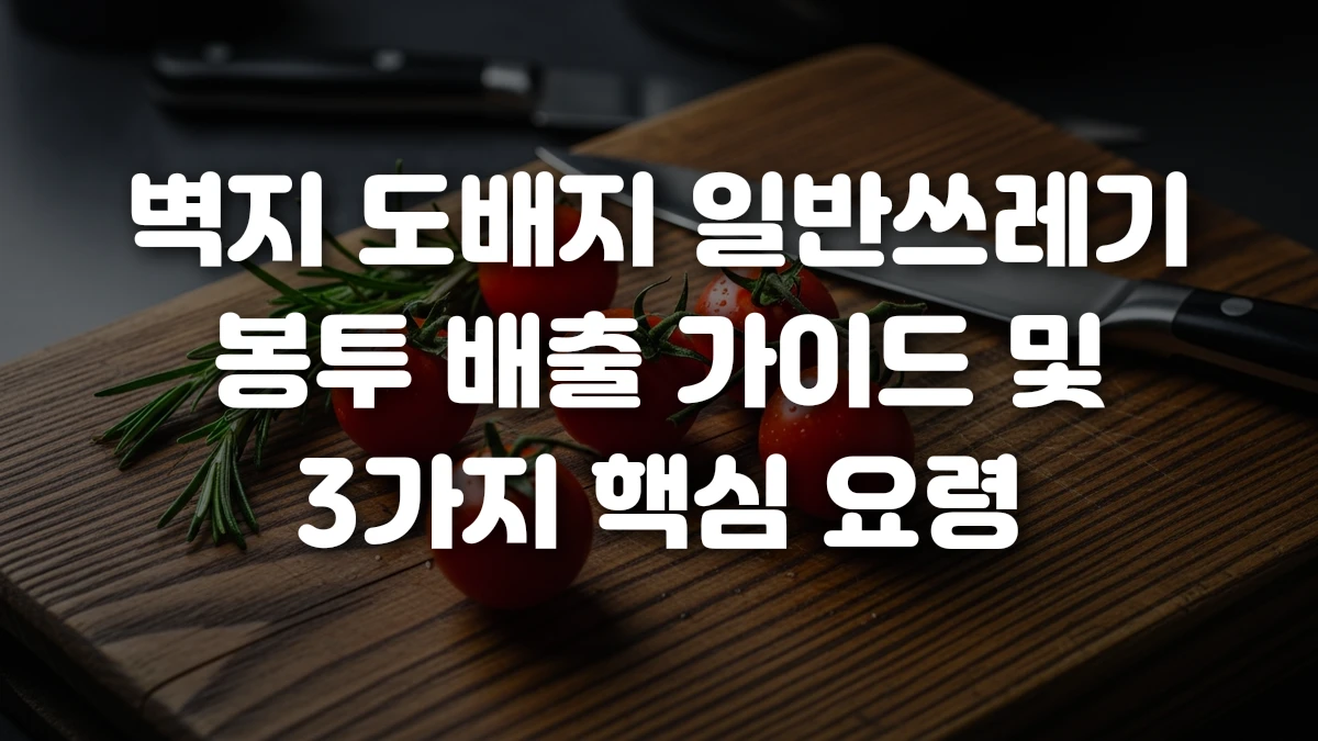 벽지 도배지 일반쓰레기 봉투 배출 가이드 및 3가지 핵심 요령