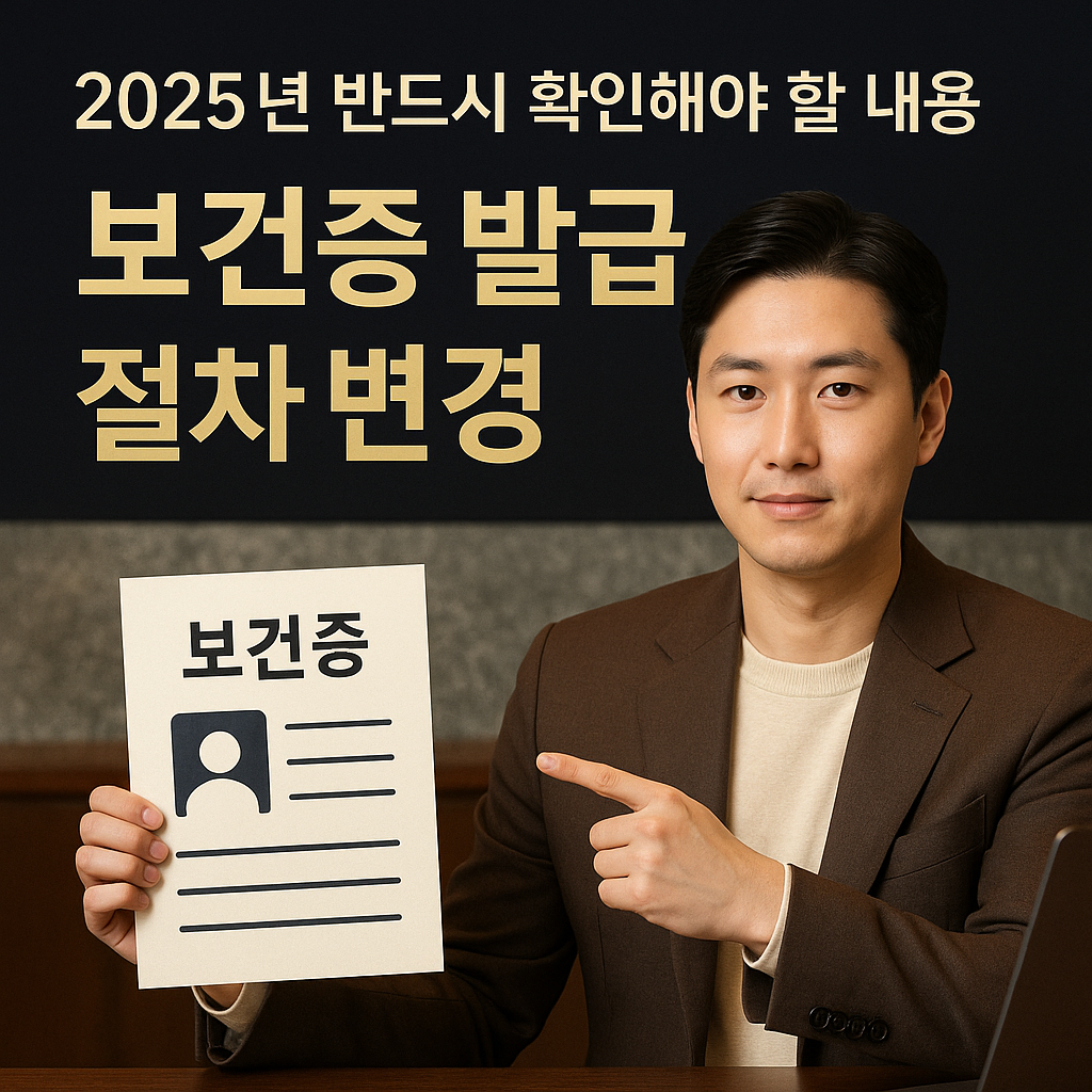 보건증 발급 절차 변경사항 2025년 반드시 확인해야 할 내용