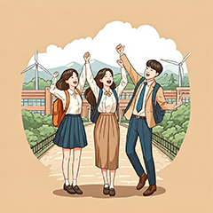 국가장학금을 신청해서 행복한 학생들