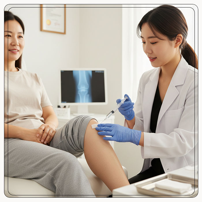 무릎 관절염을 늦추기위한 주사치료