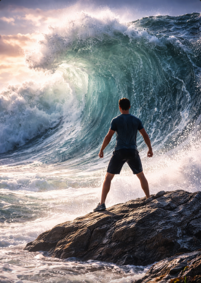 남성, 파도, 용기 관련 이미지
