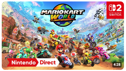 닌텐도 스위치 2 타이틀 - 마리오 카트 월드 추첨 판매 응모하러 가기 !