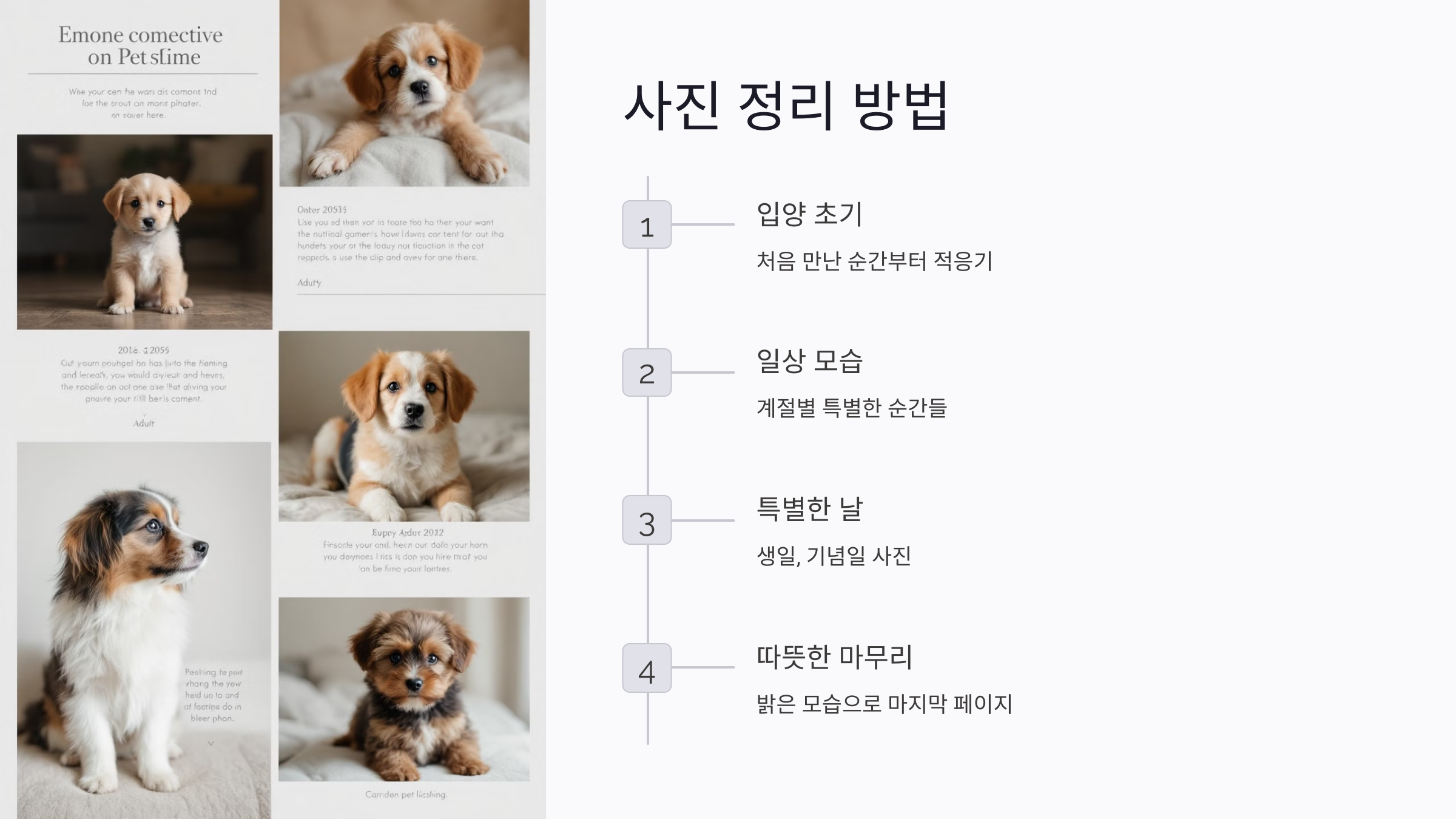 사진 정리법으로 감동을 더하는 반려동물 추모앨범 구성 팁