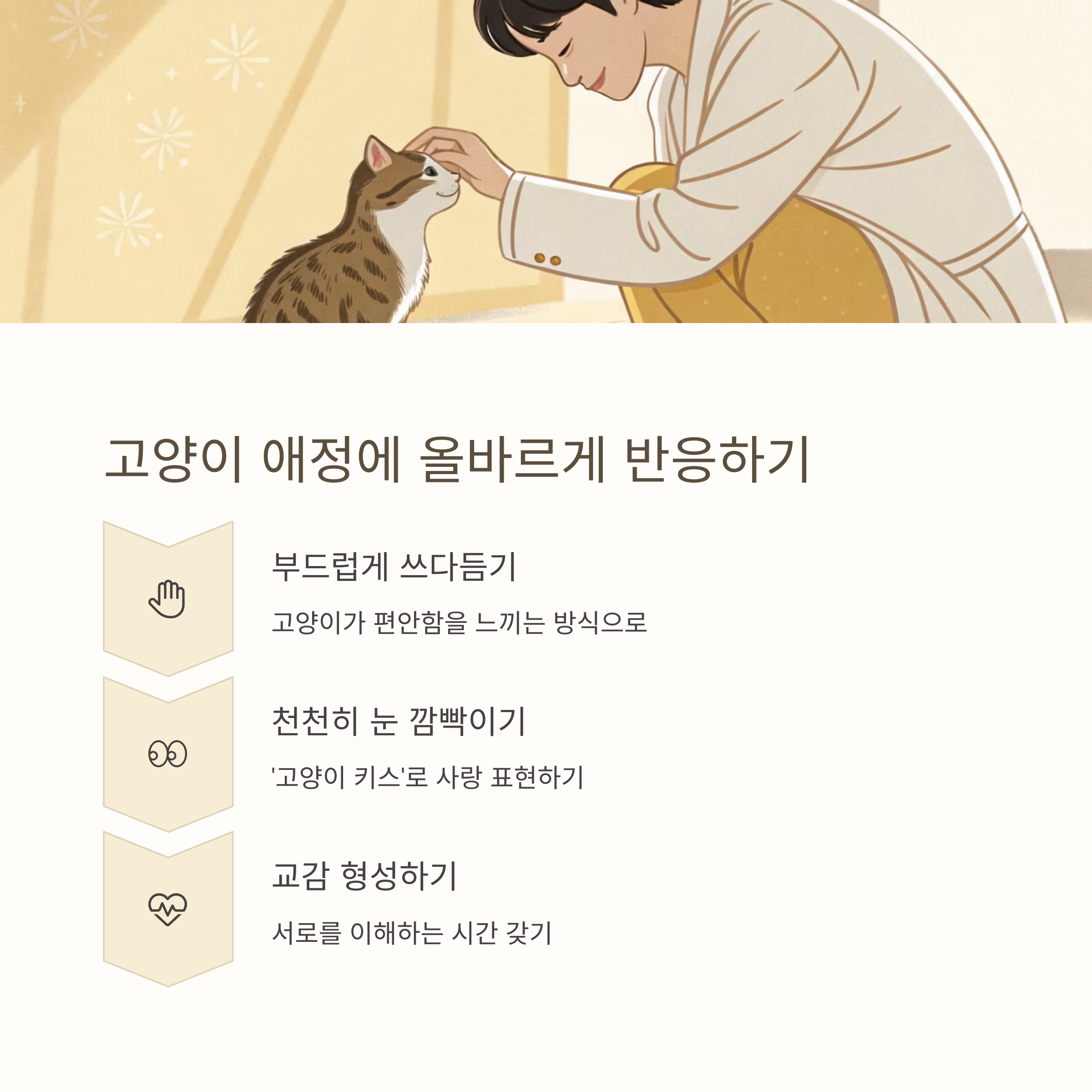 고양이 애정에 올바르게 반응하기