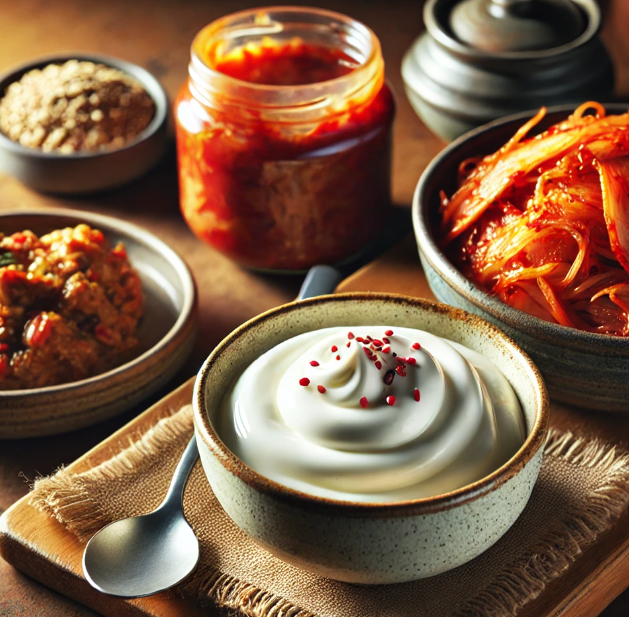 비염에 좋은 음식: 프로바이오틱스가 풍부한 음식 요거트, 김치, 된장