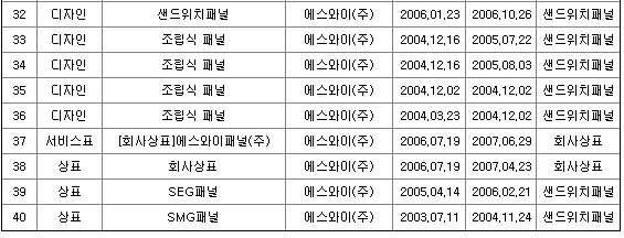 에스와이 특허 현황2