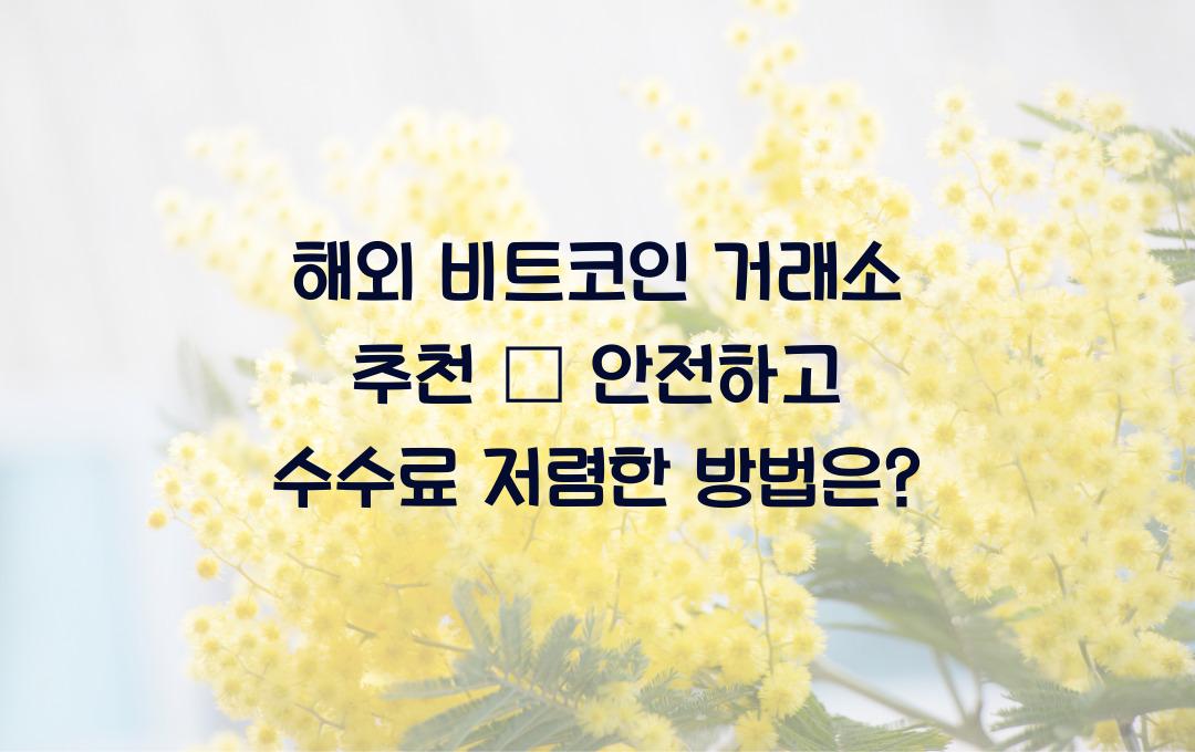 해외 비트코인 거래소 추천 – 안전하고 수수료 저렴한 곳은?