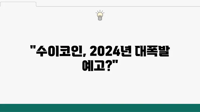 수이코인 2024년 시세 전망, 수이코인이란