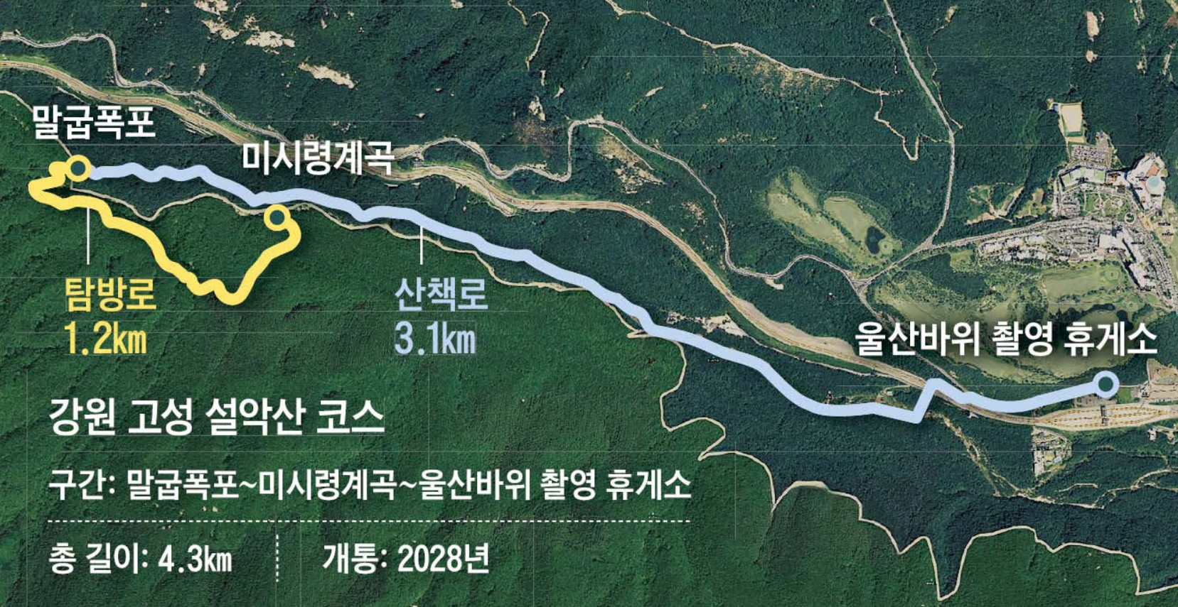 설악산 고성 탐방로 코스 이미지