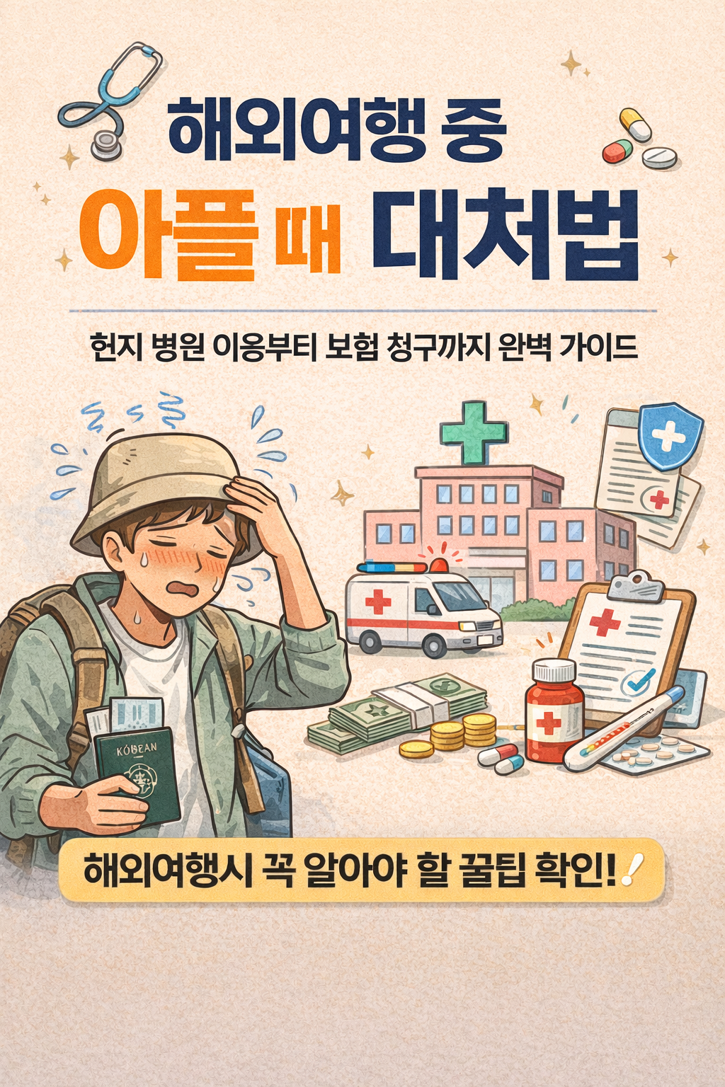 해외여행 중 아플 때 대처법: 현지 병원 이용부터 보험 청구까지 완벽 가이드