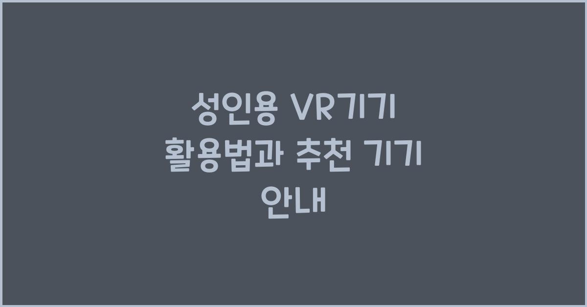 성인용 vr기기