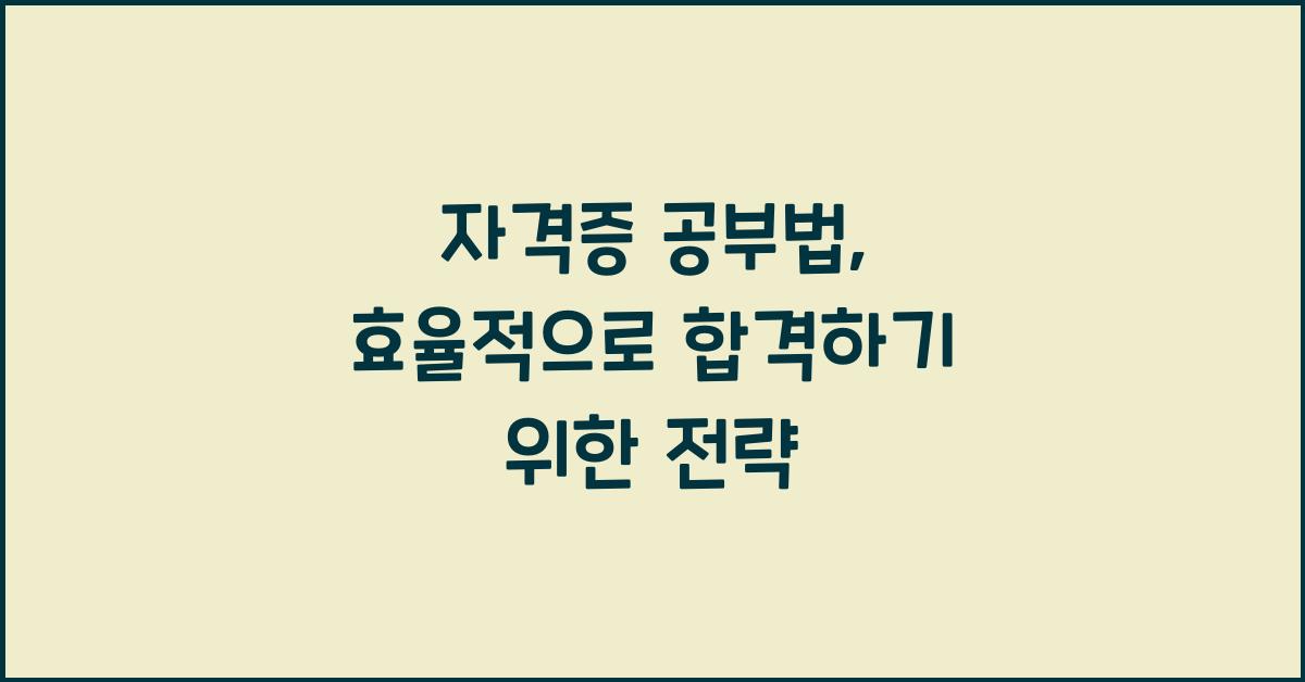 자격증 공부법