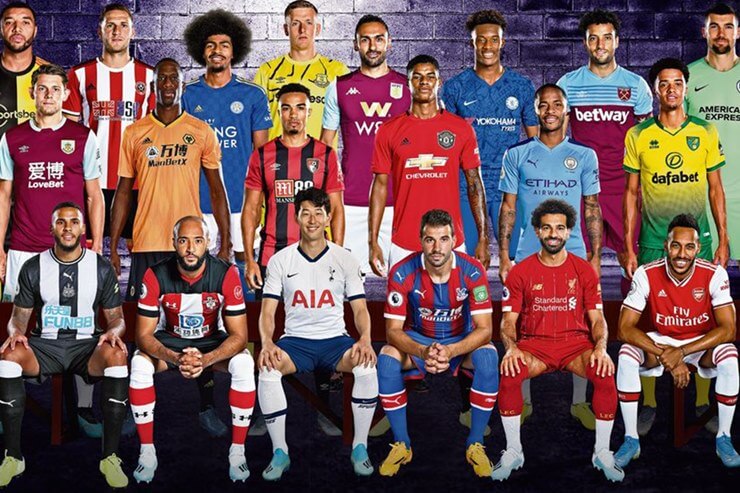 프리미어리그 각 유니폼을 입은 선수들