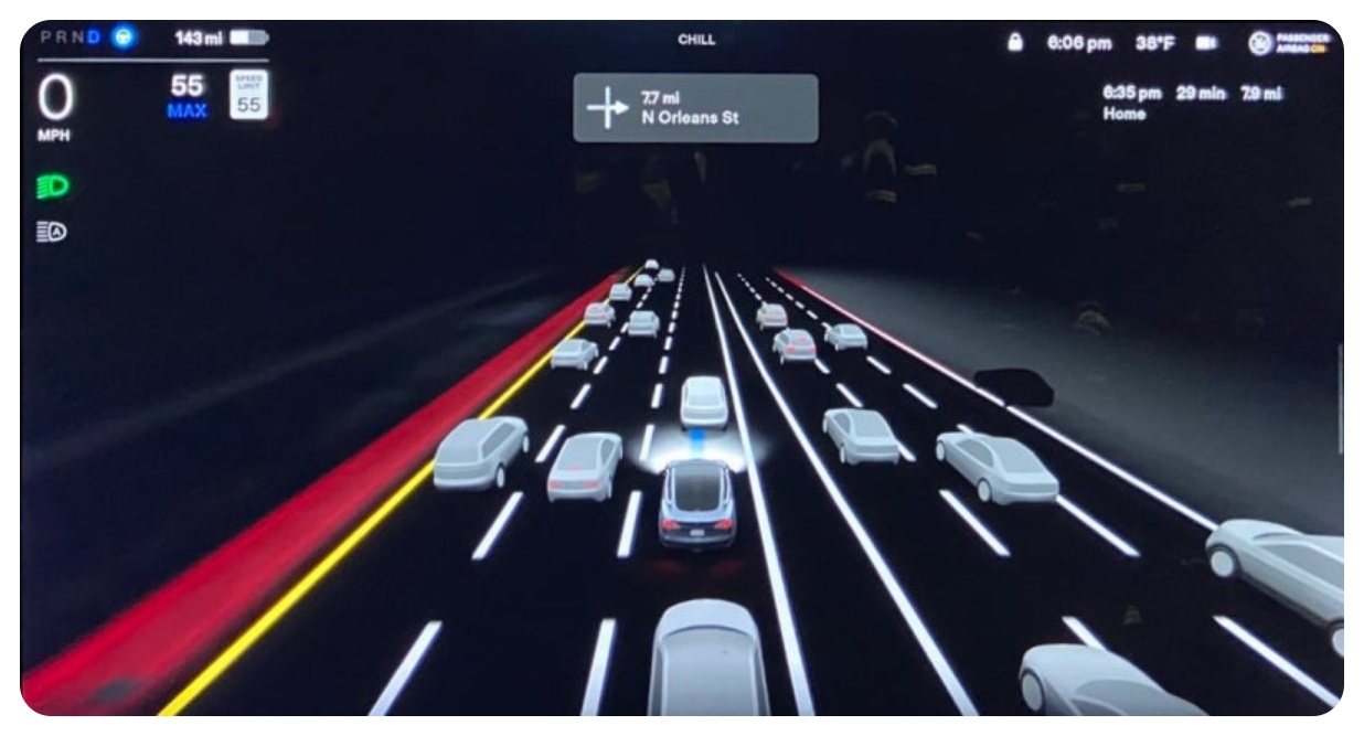 테슬라 FSD(풀 셀프 드라이빙) 개념과 도심 주행 보조를 설명하는 이미지