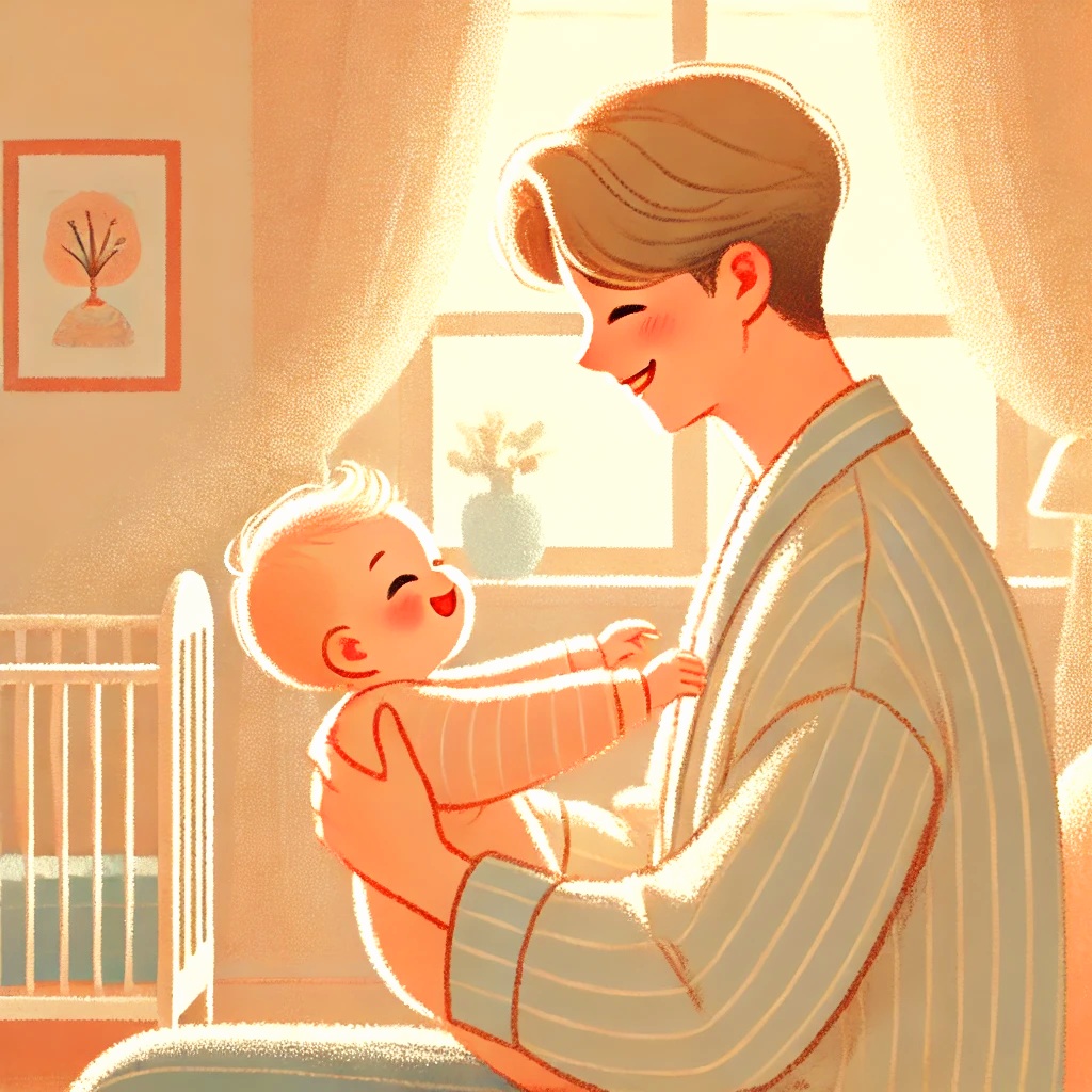 육아휴직 중인 아빠의 모습을 표현한 이미지