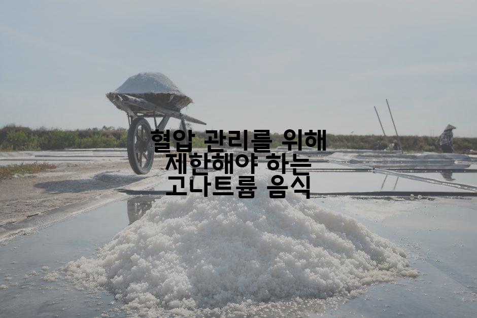 혈압 관리를 위해 제한해야 하는 고나트륨 음식