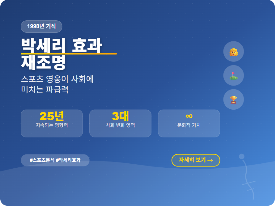 박세리 효과 재조명 - 스포츠 영웅이 사회에 미치는 파급력