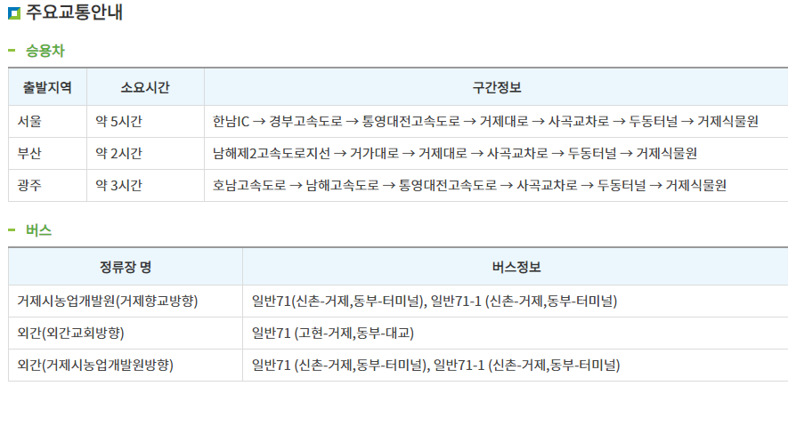 주요교통안내