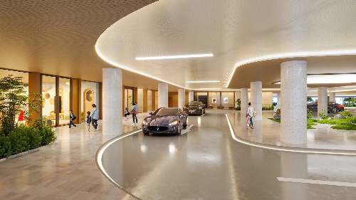 신축아파트 커뮤니티 주차장 입구 드롭오프 존 주차대기공간 설계