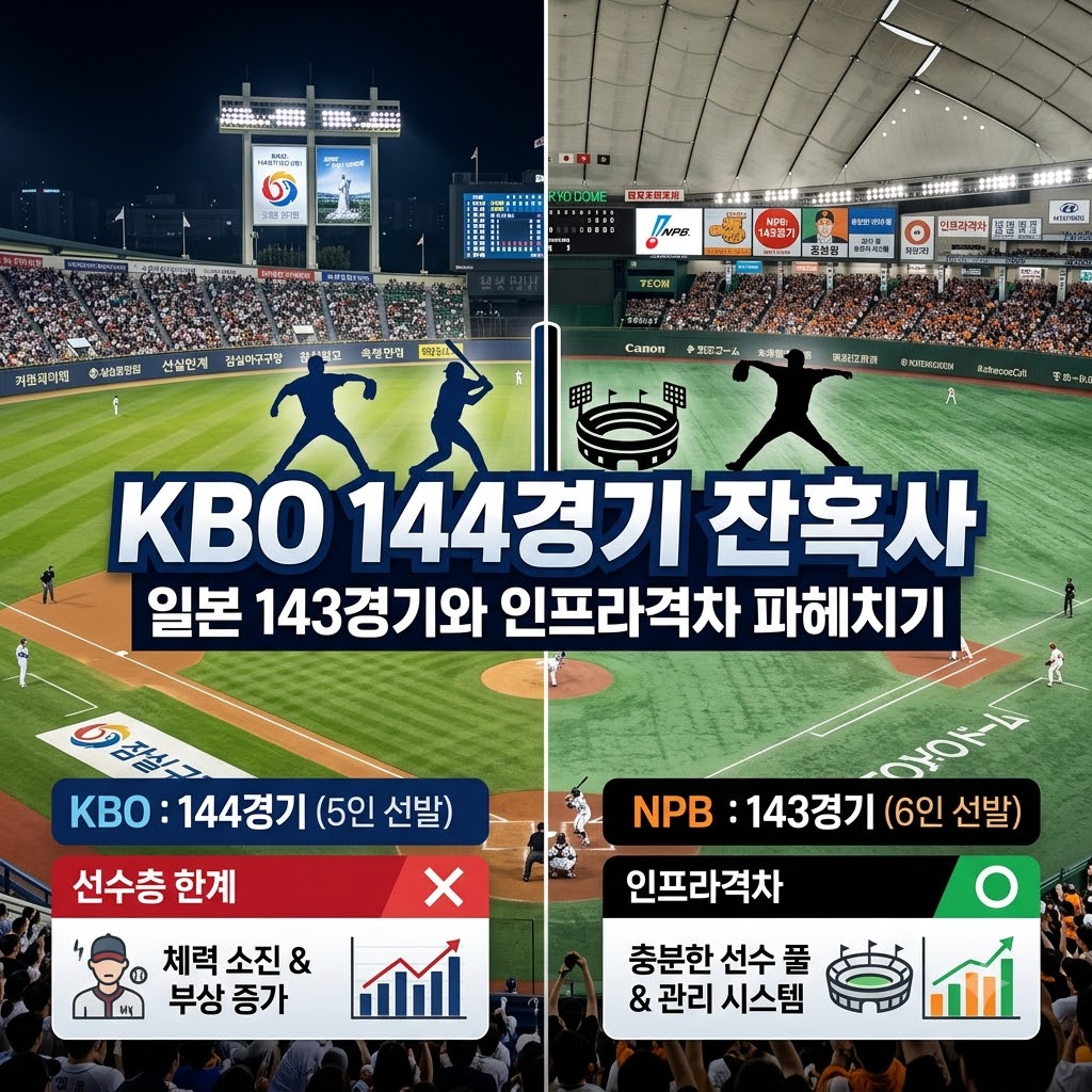 KBO 144경기 체제 문제점 및 인프라 비교