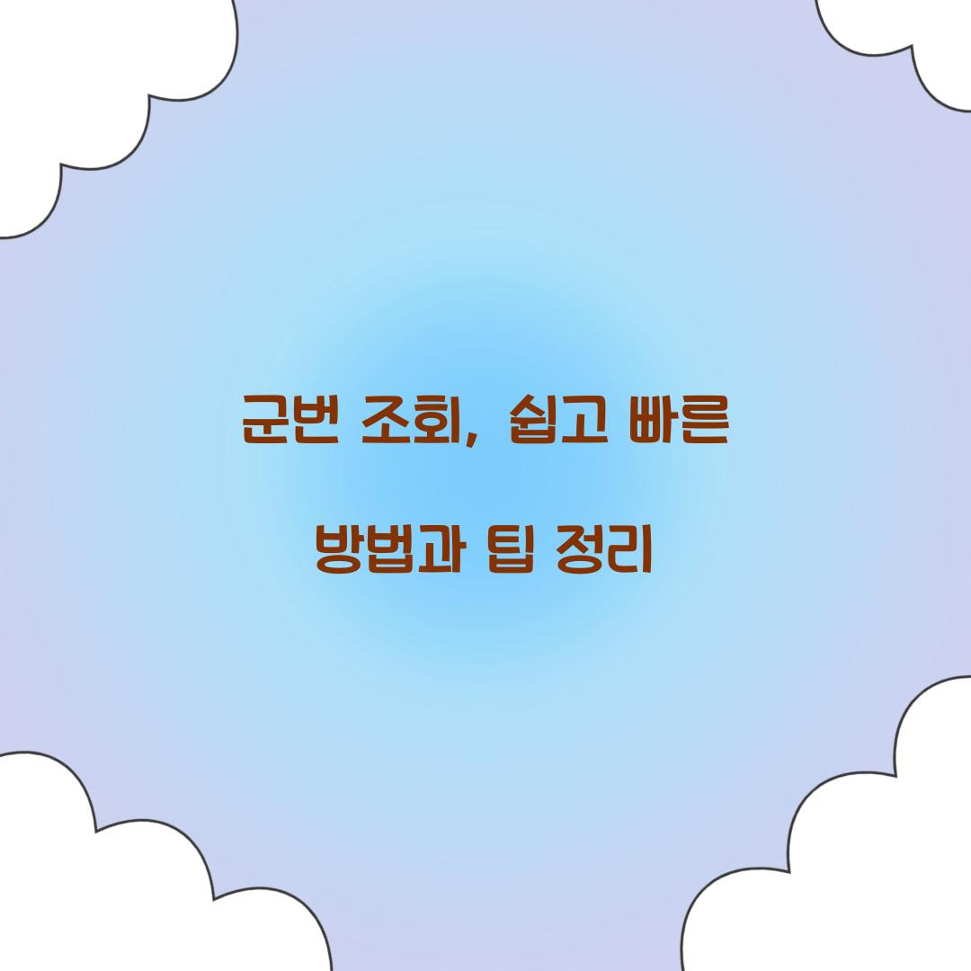 군번 조회