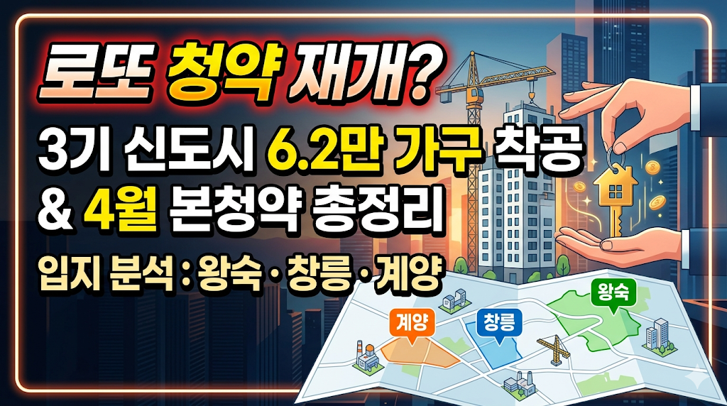 3기 신도시 6.2만 가구 착공 및 4월 본청약 총정리(왕숙&middot;창릉&middot;계양 입지 분석)