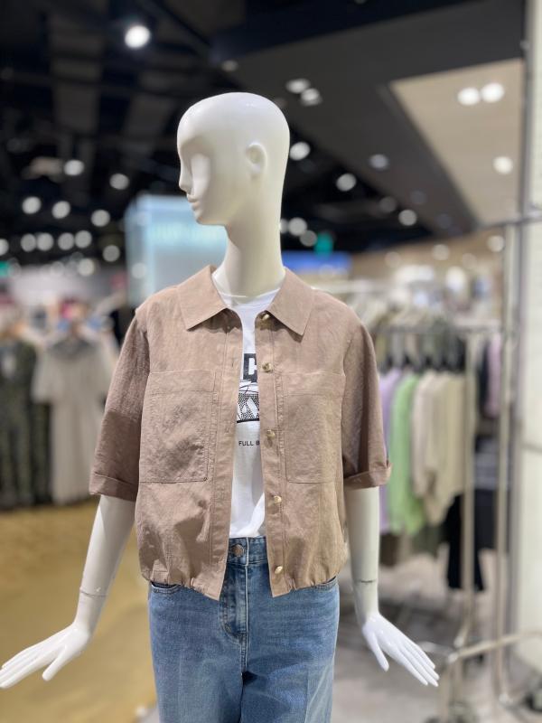 ZOOC zooc 셔츠형 린넨 반팔 점퍼 V232PSJ931