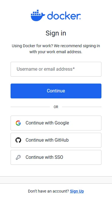 Docker 실행 로그인
