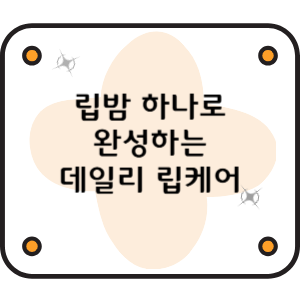 립밤 하나로 완성하는 데일리 립케어