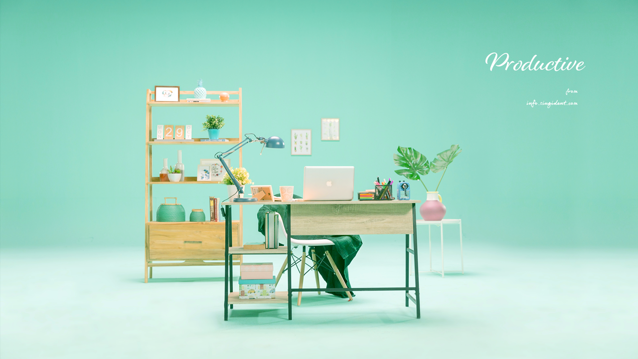 12 민트색 작업실 C - Productive 민트색배경화면