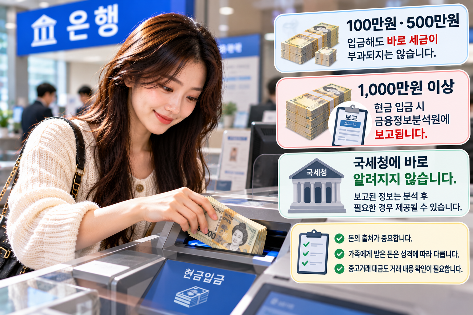 통장에 현금 자주 입금하면 문제될까?