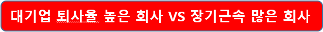 대기업 퇴사율 높은 회사 VS 장기근속 많은 회사