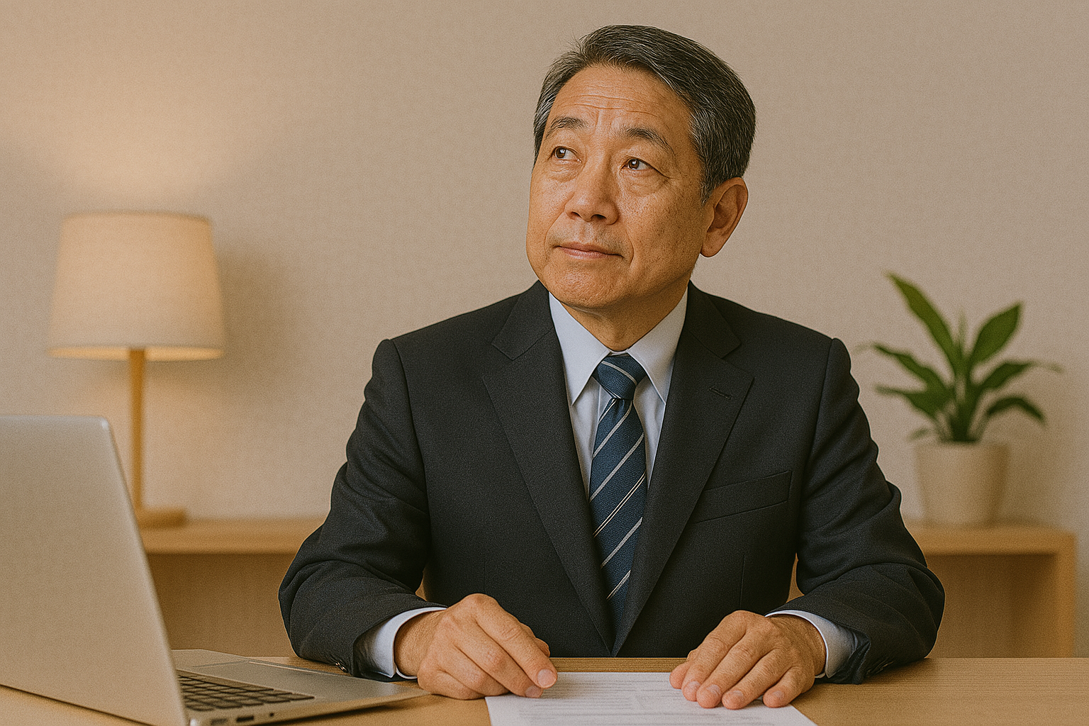 공무원 정년퇴임 시기가 다가와서 고민중인 남성 공무원