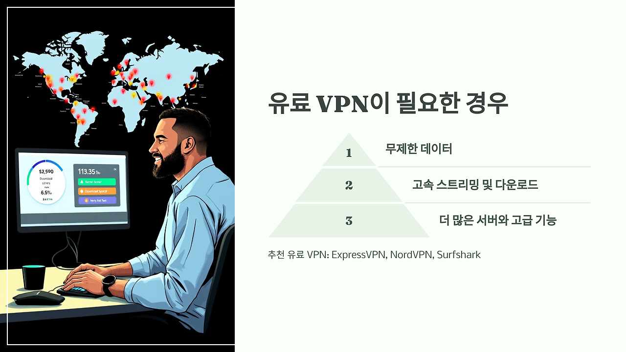 유료 VPN이 필요한 경우 안내 이미지