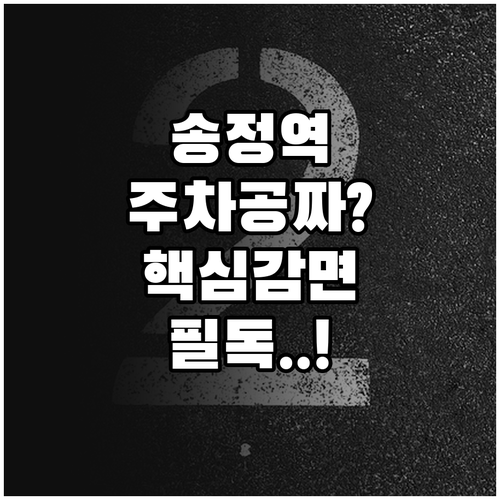 송정역 공영주차장 요금 감면 대상과 ..