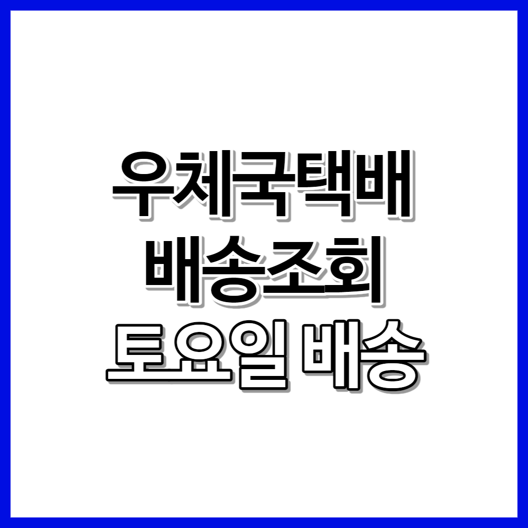 우체국택배 배송조회 및 토요일 배송