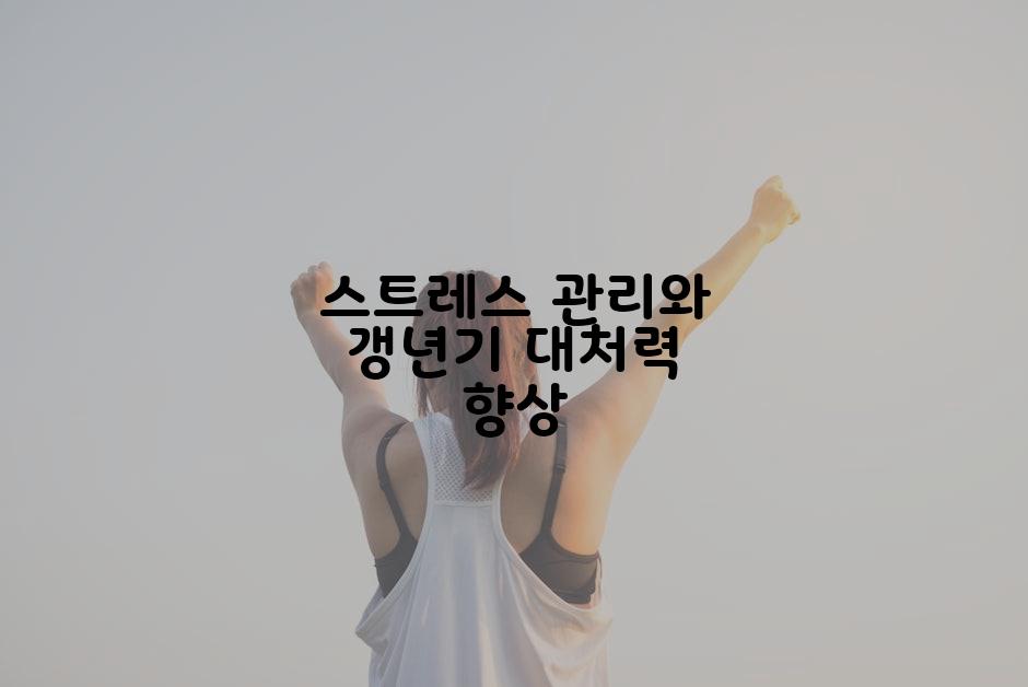 스트레스 관리와 갱년기 대처력 향상