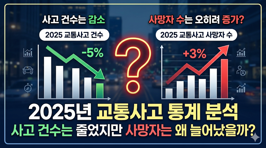 2025년 교통사고 통계 분석: 사고 건수는 줄었지만 사망자는 왜 늘어났을까?