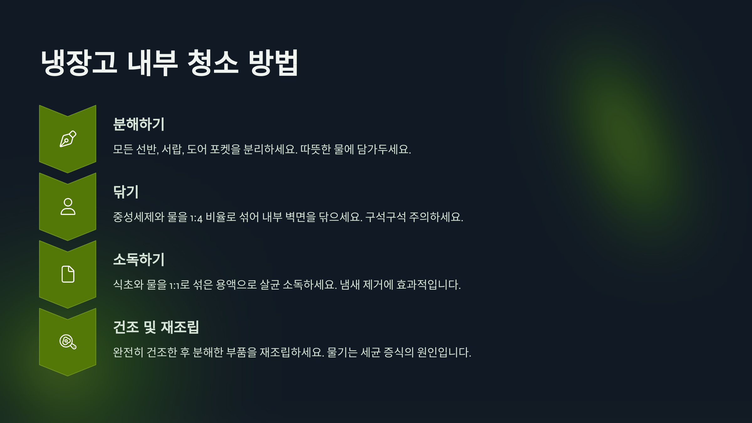 냉장고 내부 청소하는 방법