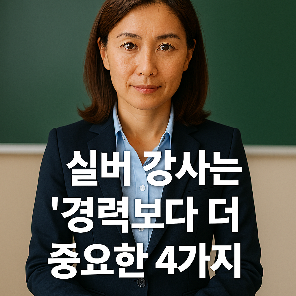 실버 강사 경력보다 더 중요한 4가지