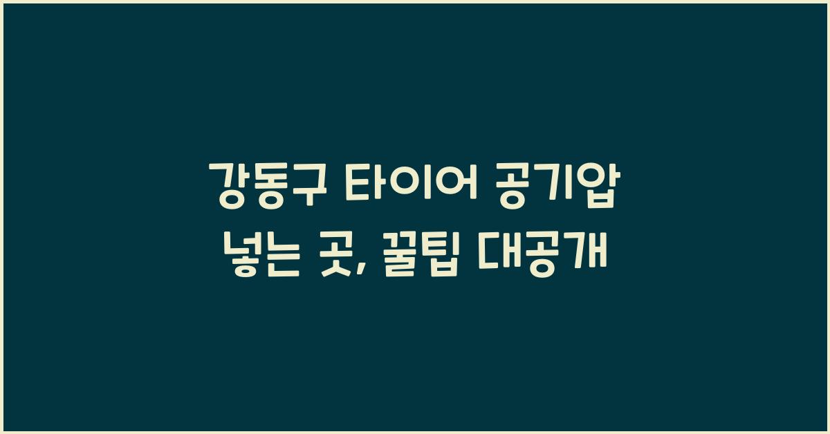 강동구 타이어 공기압 넣는 곳