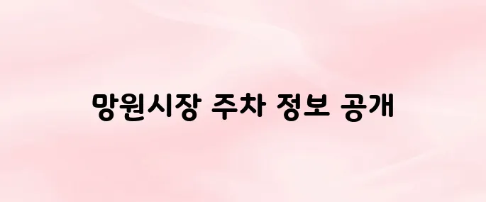 망원시장 주차장 위치·요금·이용 팁 총정리 (주차 걱정 끝!)